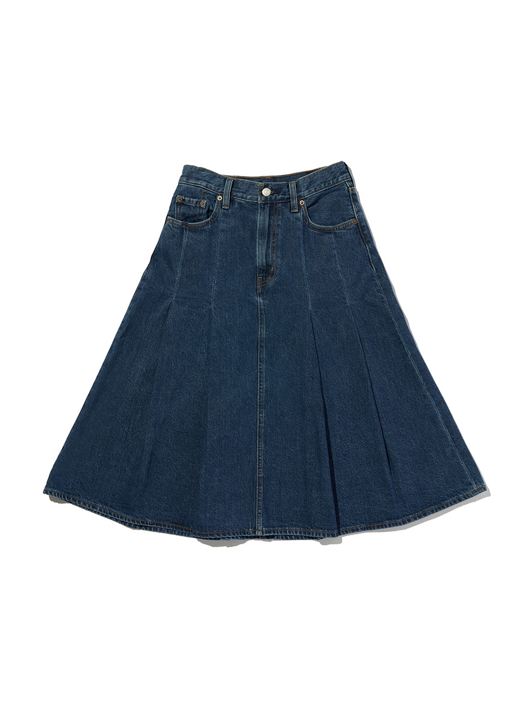 PLEATED ミニスカート ダークインディゴ
