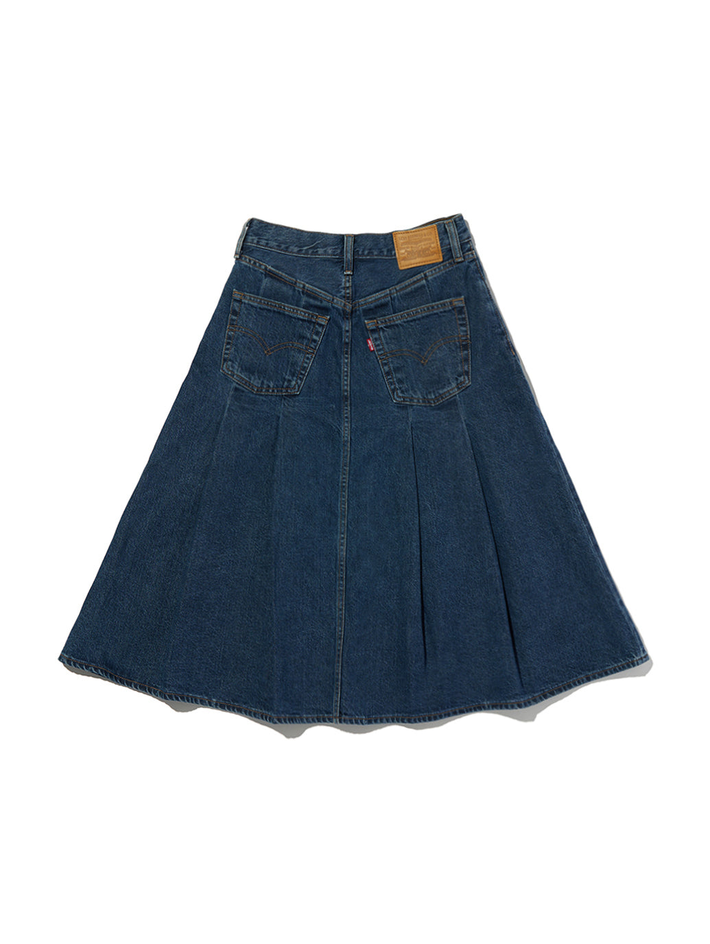 PLEATED ミニスカート ダークインディゴ