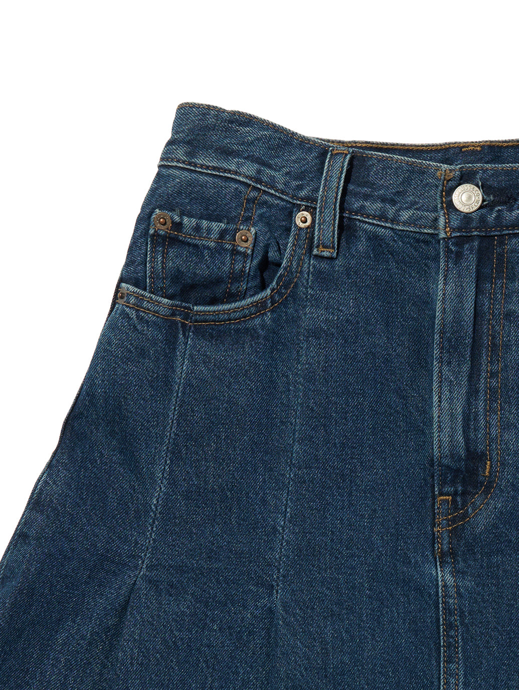 PLEATED ミニスカート ダークインディゴ