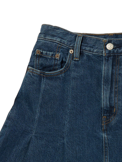 PLEATED ミニスカート ダークインディゴ