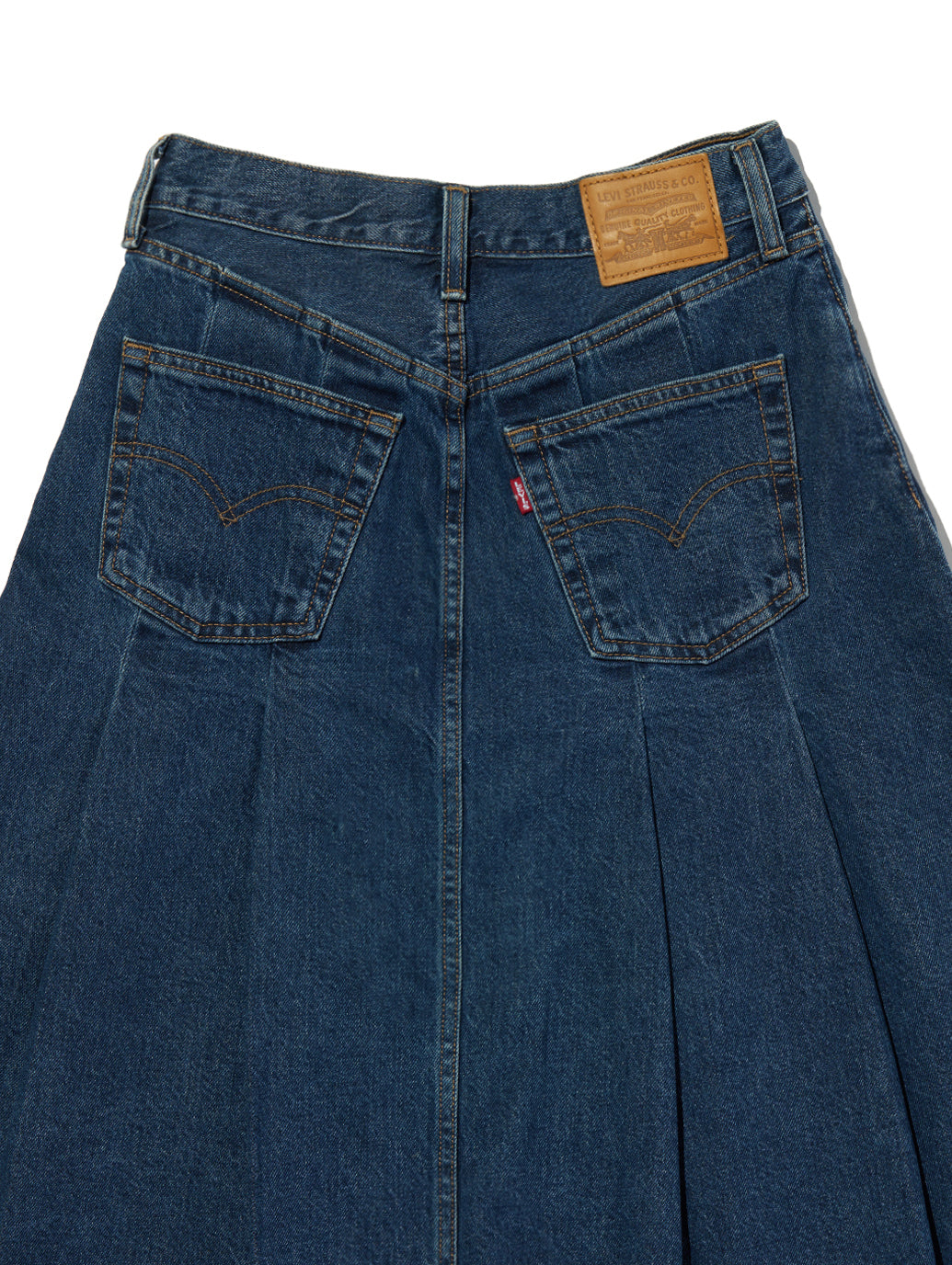 PLEATED ミニスカート ダークインディゴ