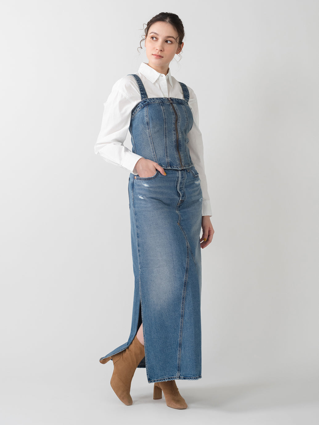 SCULPTED デニム ビスチェ