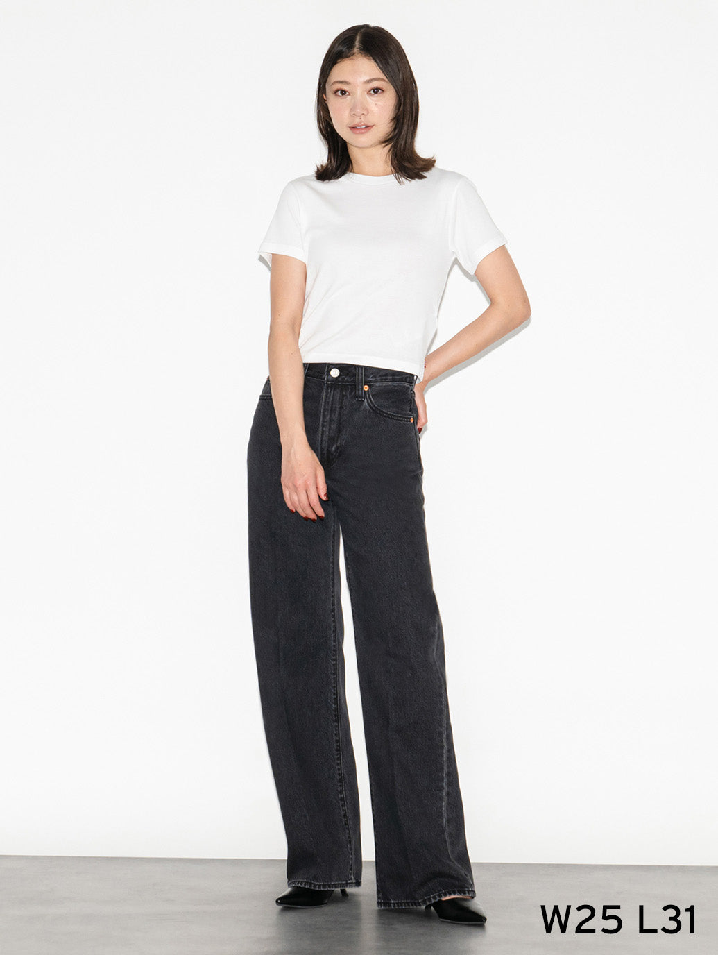 MARIE’S CLOSET 飯豊まりえ別注 RIBCAGE WIDE LEG IM ブラック