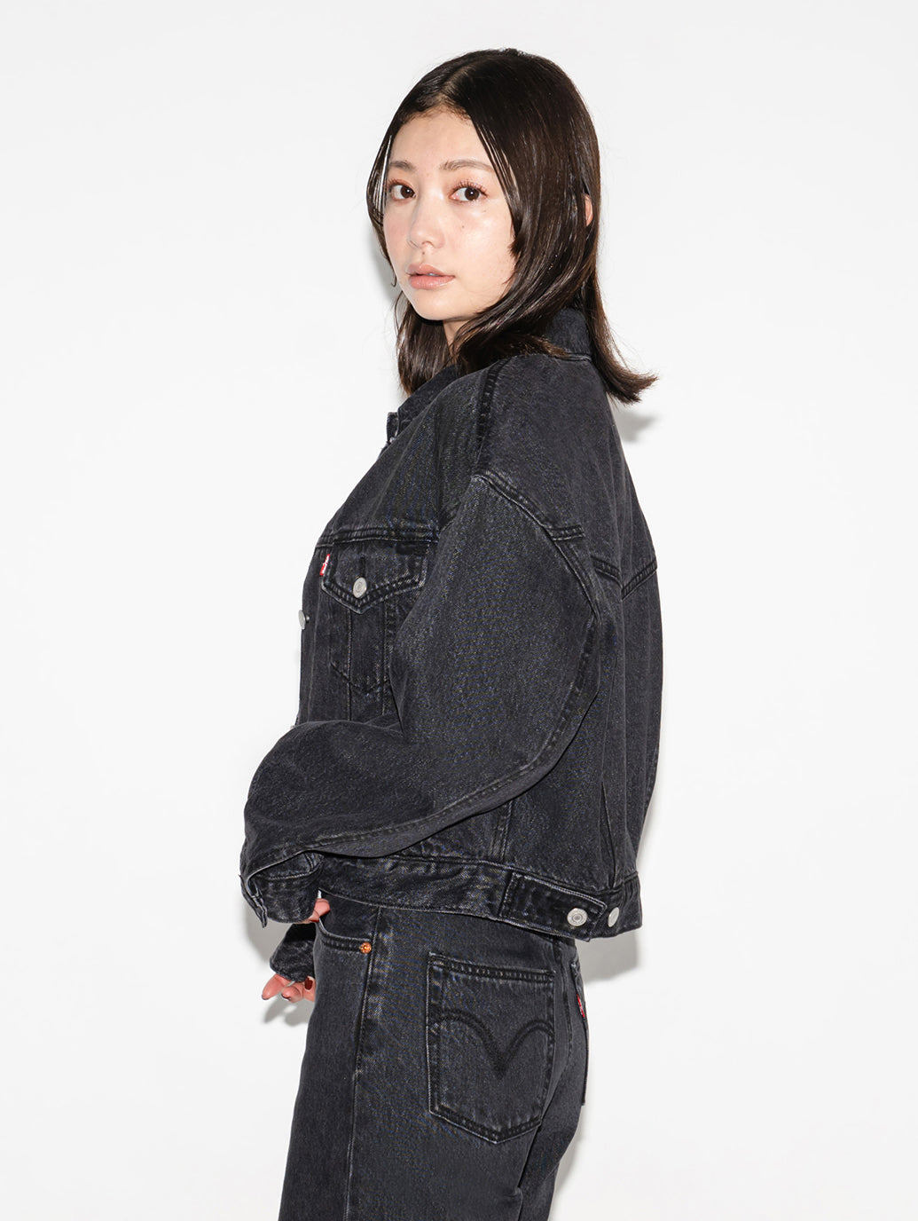 MARIE’S CLOSET 飯豊まりえ別注 SHRUNKEN 90S トラッカージャケット IM ブラック