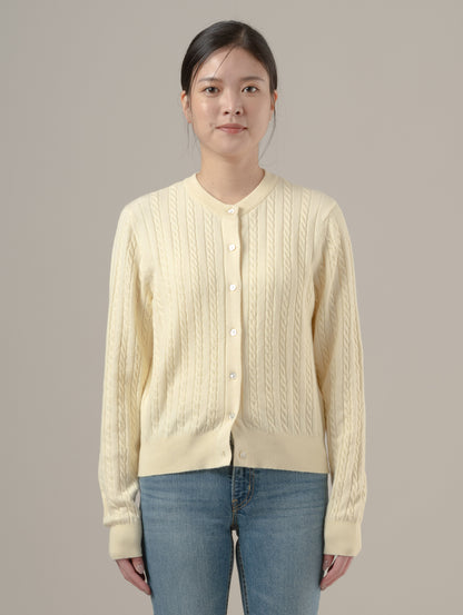 スーパーソフト クルーネックカーディガン