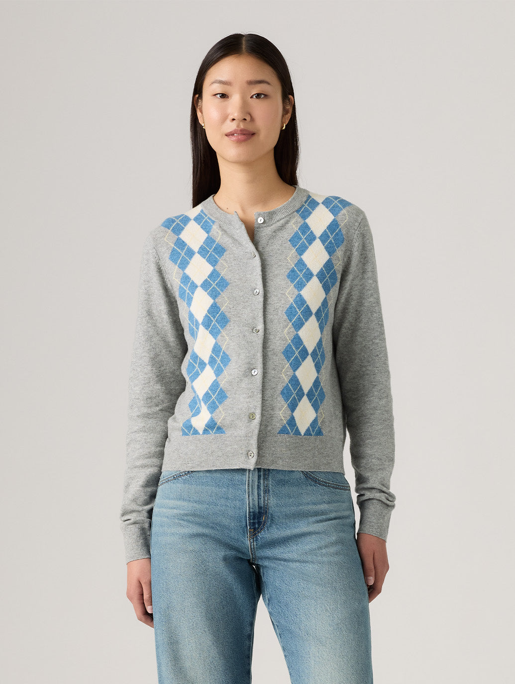 スーパーソフト クルーネックカーディガン