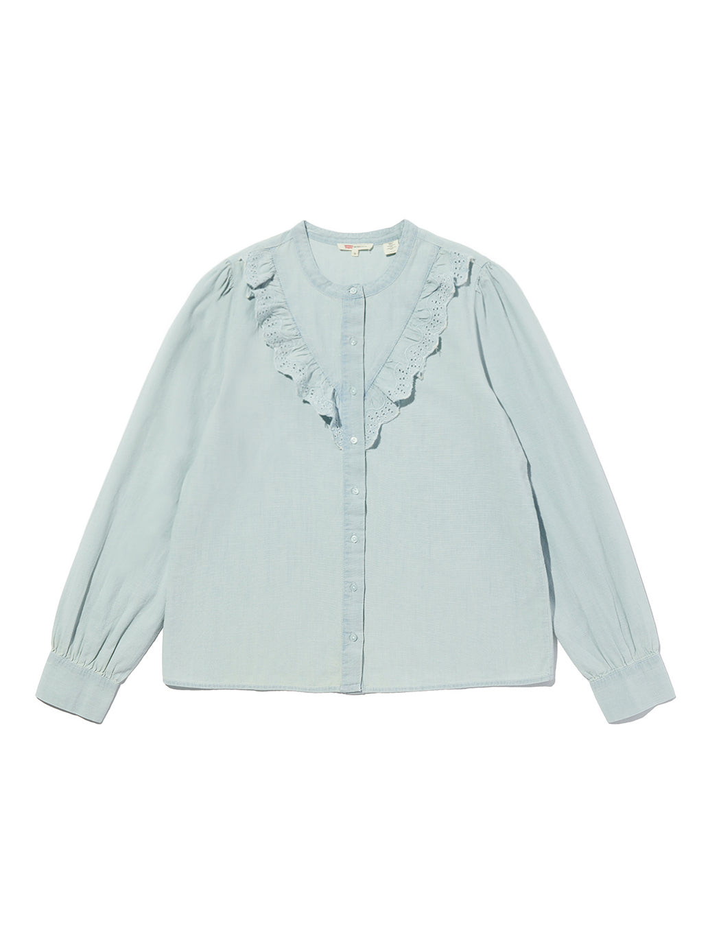 ヨーク柄 ブラウス ミディアムインディゴ