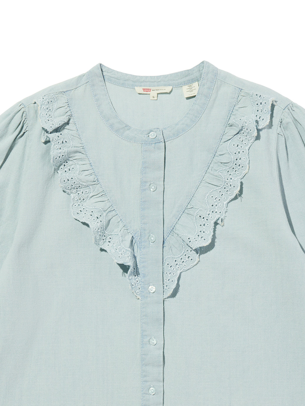 ヨーク柄 ブラウス ミディアムインディゴ