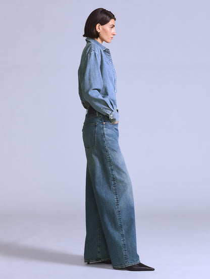 BLUETAB™ DROP バレルジーンズ ミディアムインディゴ MADE IN JAPAN