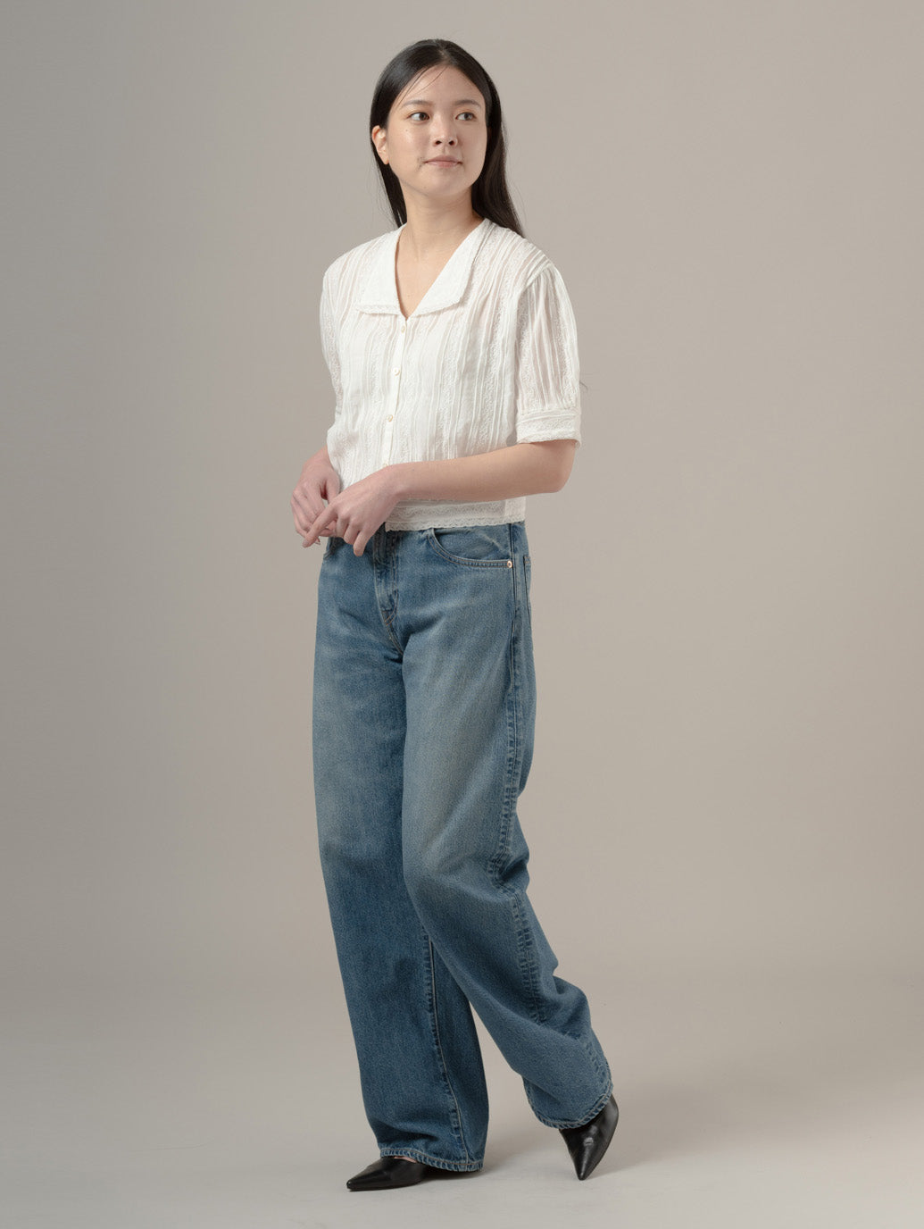 BLUETAB™ DROP バレルジーンズ ミディアムインディゴ MADE IN JAPAN