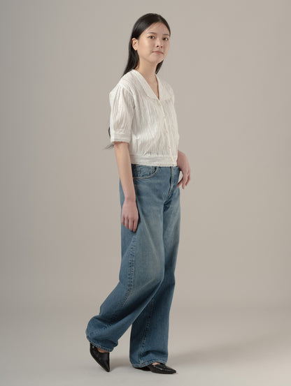 BLUETAB™ DROP バレルジーンズ ミディアムインディゴ MADE IN JAPAN