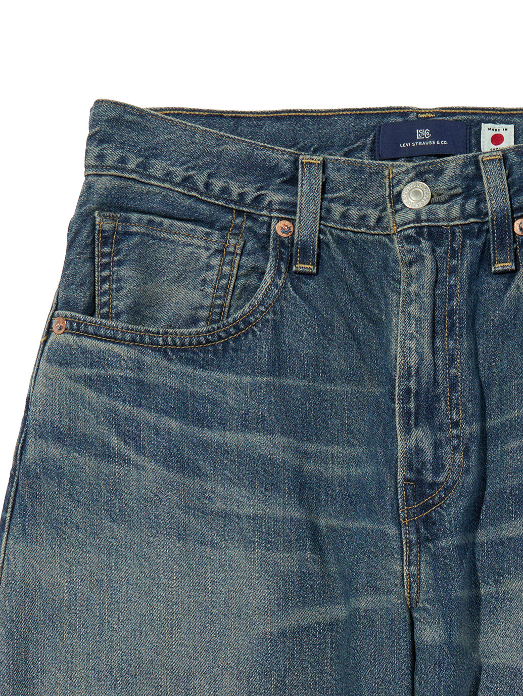 BLUETAB™ DROP バレルジーンズ ミディアムインディゴ MADE IN JAPAN