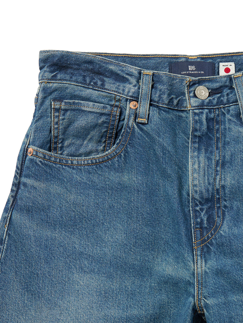 BLUETAB™ DROP バレルジーンズ ミディアムインディゴ MADE IN JAPAN