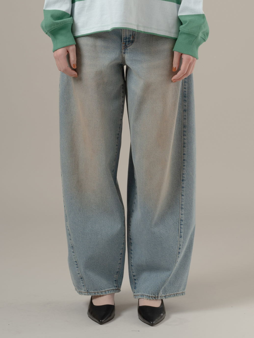 SUPER BAGGY バレルジーンズ ライトインディゴ