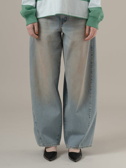 SUPER BAGGY バレルジーンズ ライトインディゴ