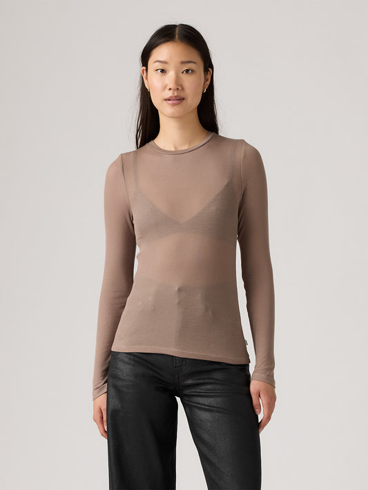 シアー ロングスリーブ レイヤードTシャツ