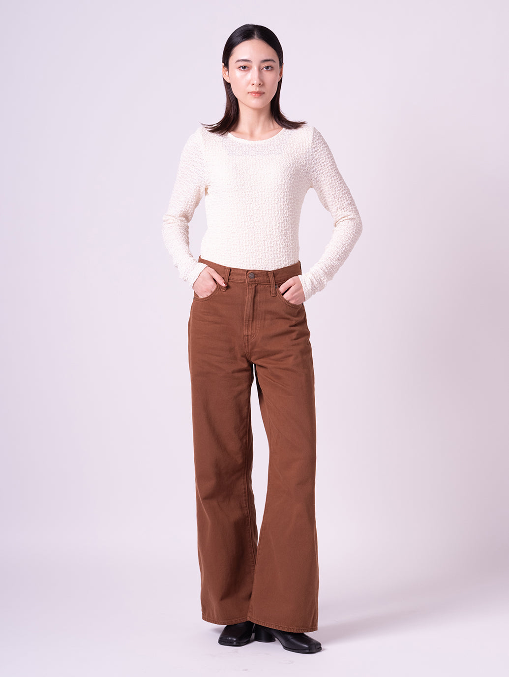 アニカ クルーネック トップ