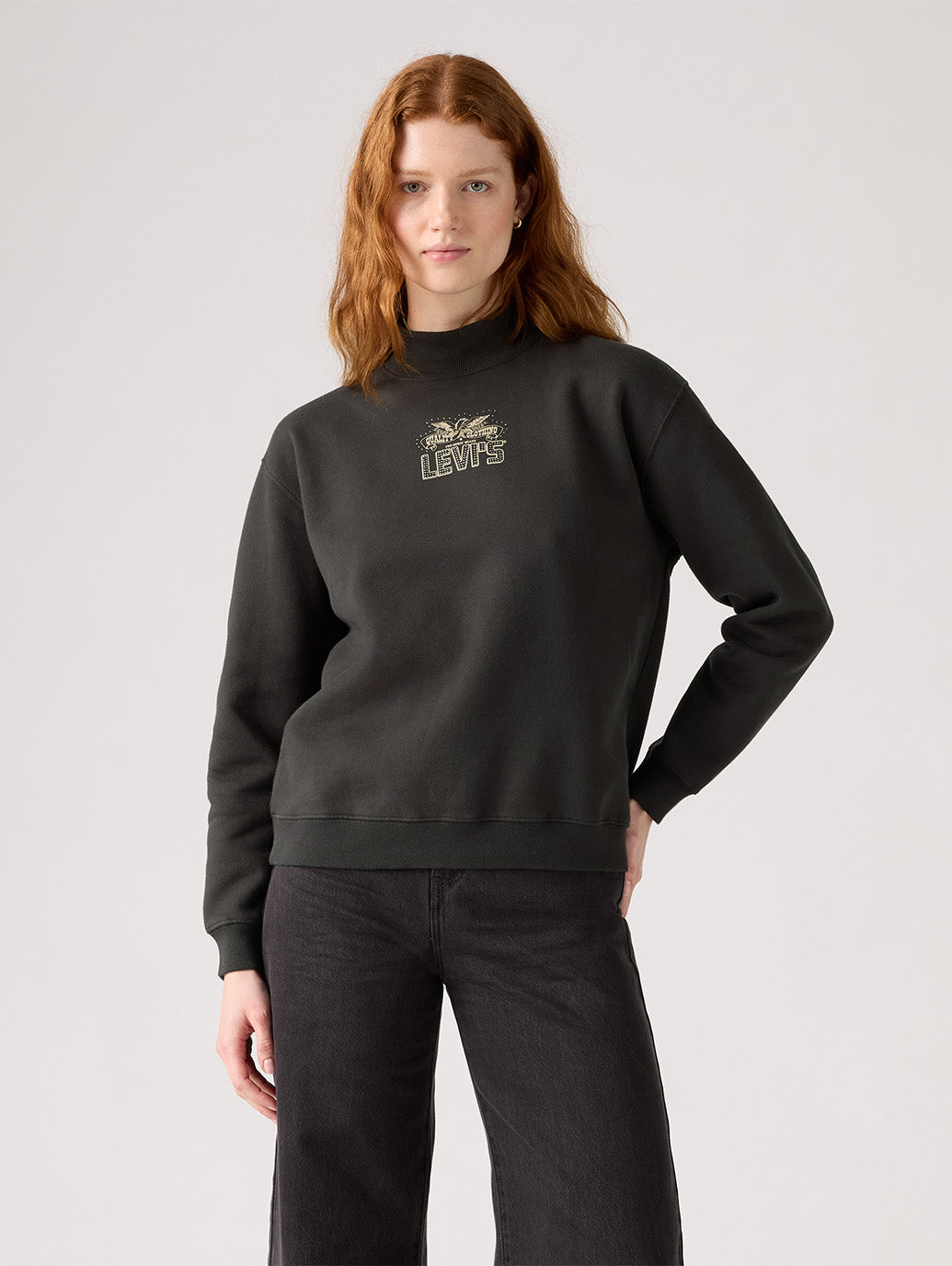 モックネックスウェットシャツ