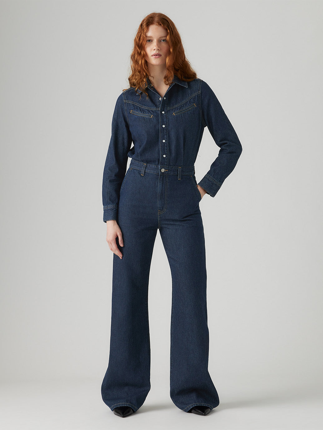 リノア ワイドレッグ ジャンプスーツ