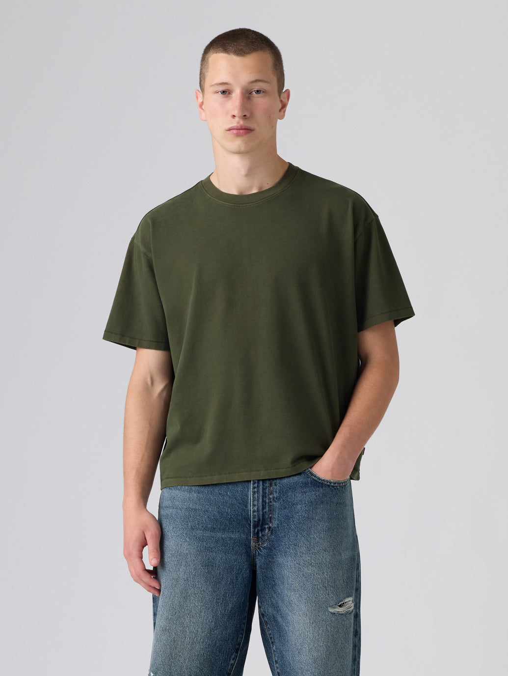 クロップド ショートスリーブ Tシャツ