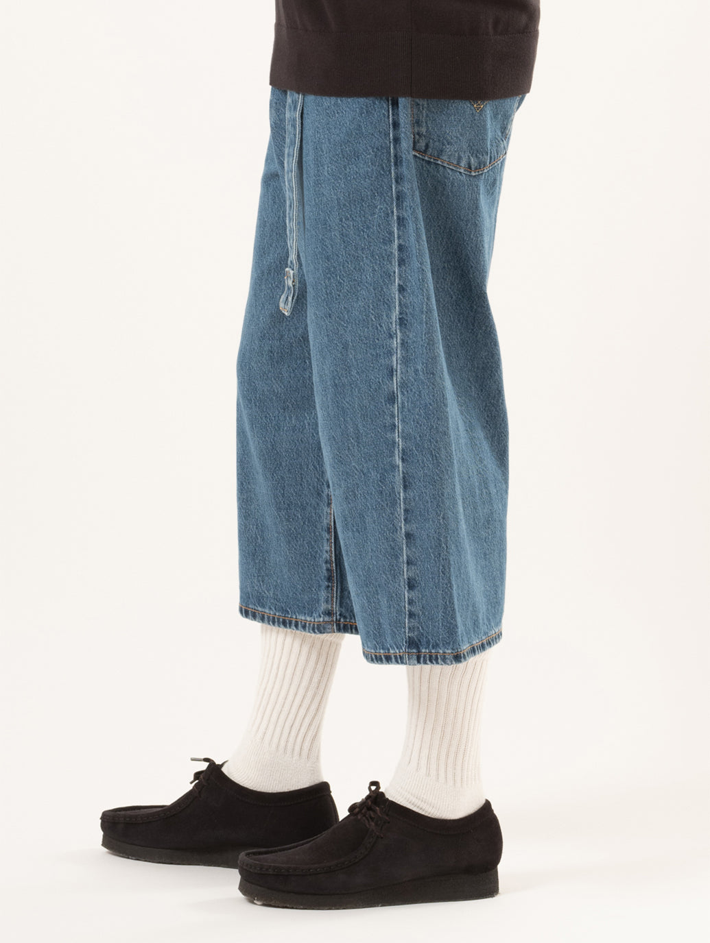 ツイステッド バギージーンズ カプリ ミディアムインディゴ