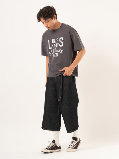 ツイステッド バギージーンズ カプリ ダークインディゴ