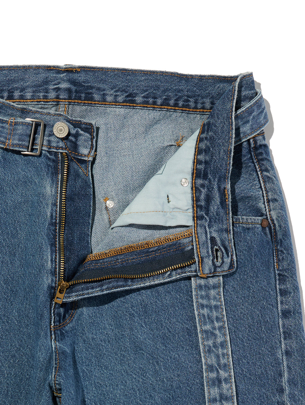 ツイステッド バギージーンズ カプリ ミディアムインディゴ