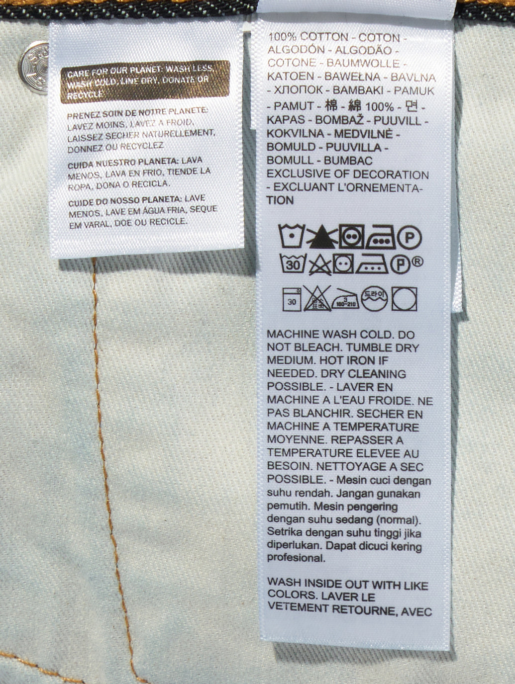 ツイステッド バギージーンズ カプリ ダークインディゴ