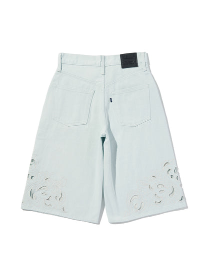 BLUETAB™  EMBROIDERED BANDIT ショーツ ライトインディゴ