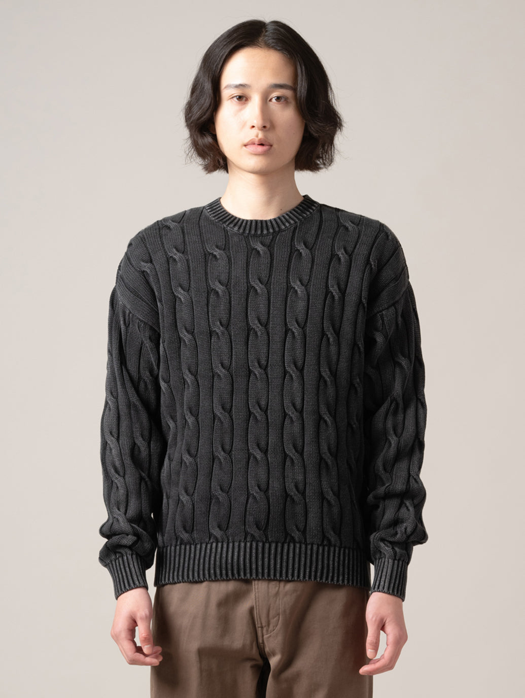 カーメルケーブルクルーセーター