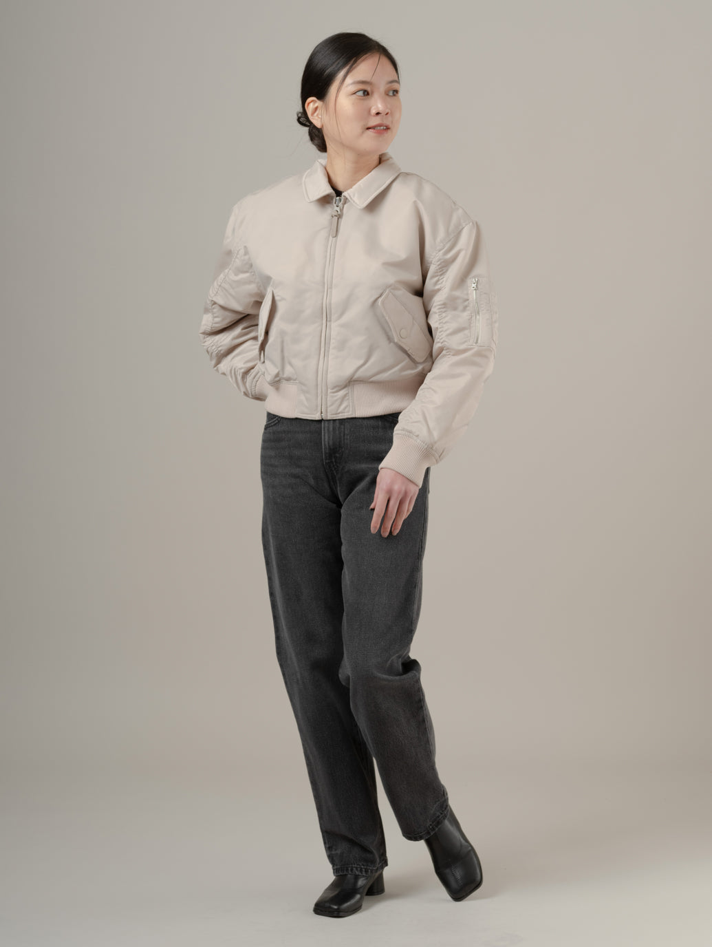 ボウイ クロップド ボンバージャケット