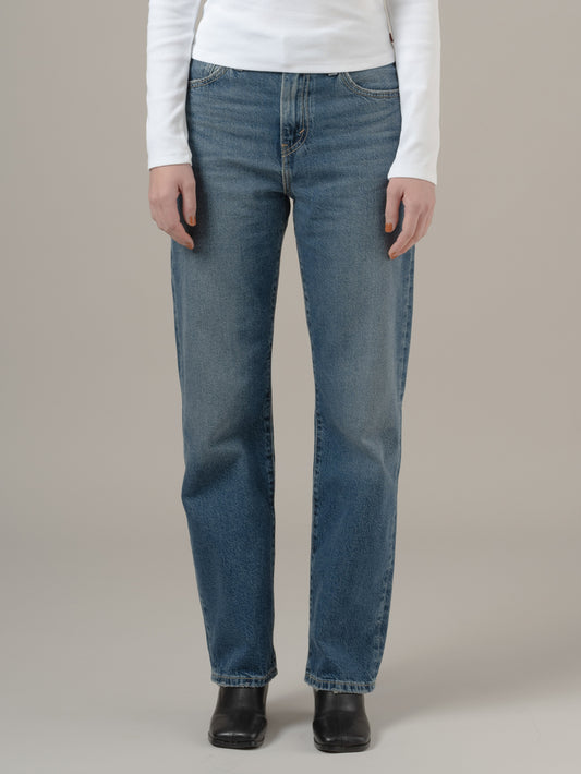 EASY DAD ジーンズ ミディアムインディゴ