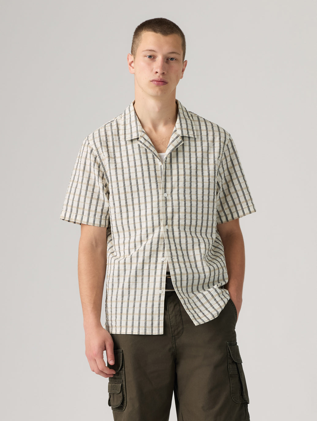 SUNSET NO PKT CAMP - STANDARD EMILY PLAID DOBBY