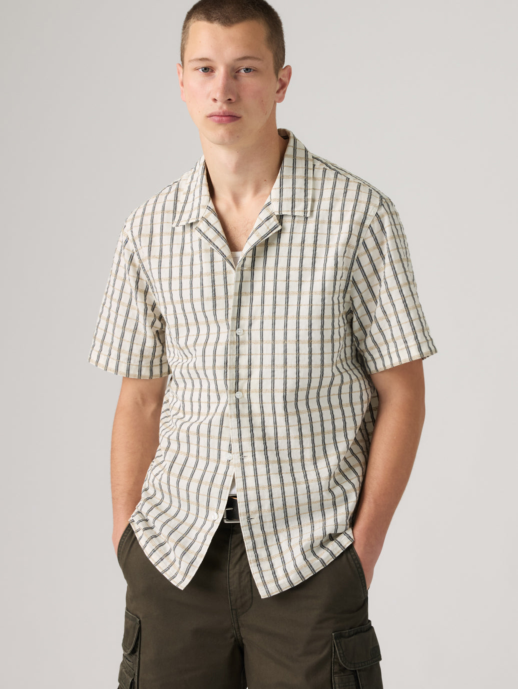 SUNSET NO PKT CAMP - STANDARD EMILY PLAID DOBBY