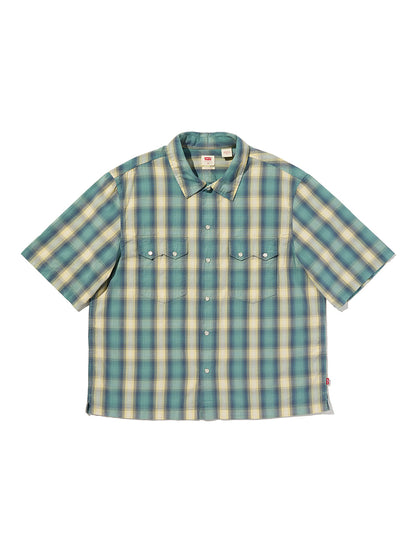 SS BOXY WESTERN Harryson Shadow Plaid MINERAL BLUE