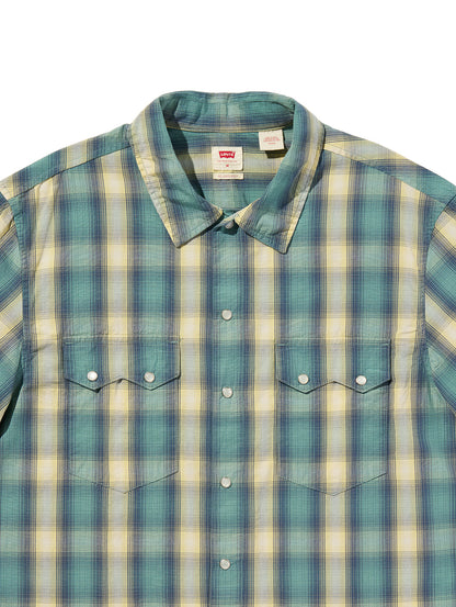 SS BOXY WESTERN Harryson Shadow Plaid MINERAL BLUE