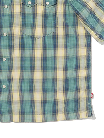 SS BOXY WESTERN Harryson Shadow Plaid MINERAL BLUE