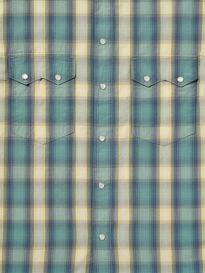 SS BOXY WESTERN Harryson Shadow Plaid MINERAL BLUE