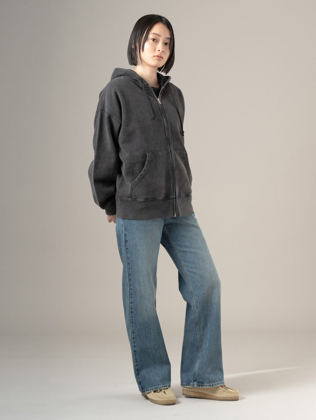 ROSÉ（ロゼ）着用 ヴィンテージ リラックスド フルジップ フーディー