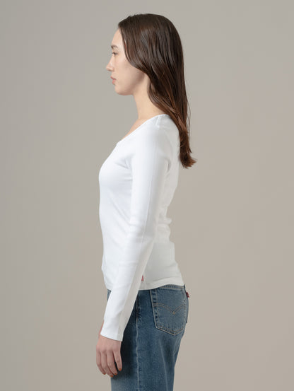 エッセンシャル スクエアネック ロングスリーブ Tシャツ