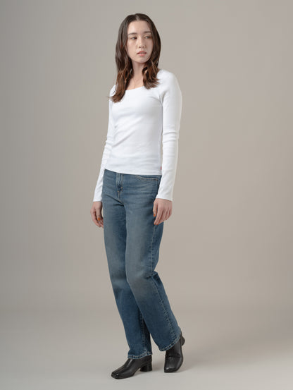 エッセンシャル スクエアネック ロングスリーブ Tシャツ