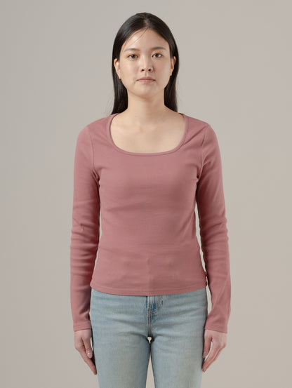 エッセンシャル スクエアネック ロングスリーブ Tシャツ