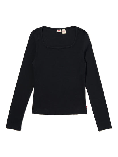 エッセンシャル スクエアネック ロングスリーブ Tシャツ