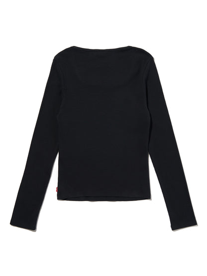 エッセンシャル スクエアネック ロングスリーブ Tシャツ