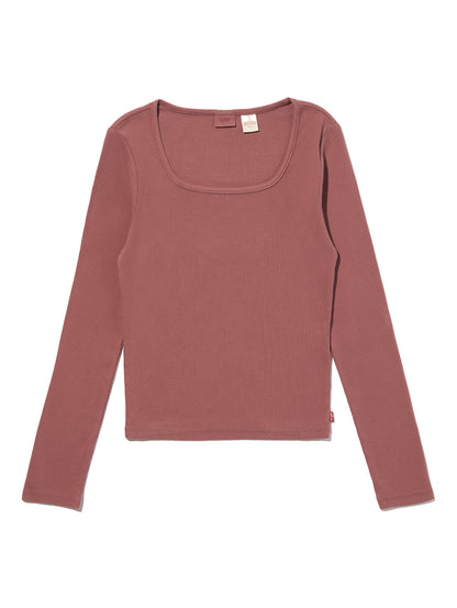 エッセンシャル スクエアネック ロングスリーブ Tシャツ