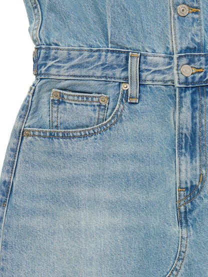 Aラインデニムウエスタンドレス