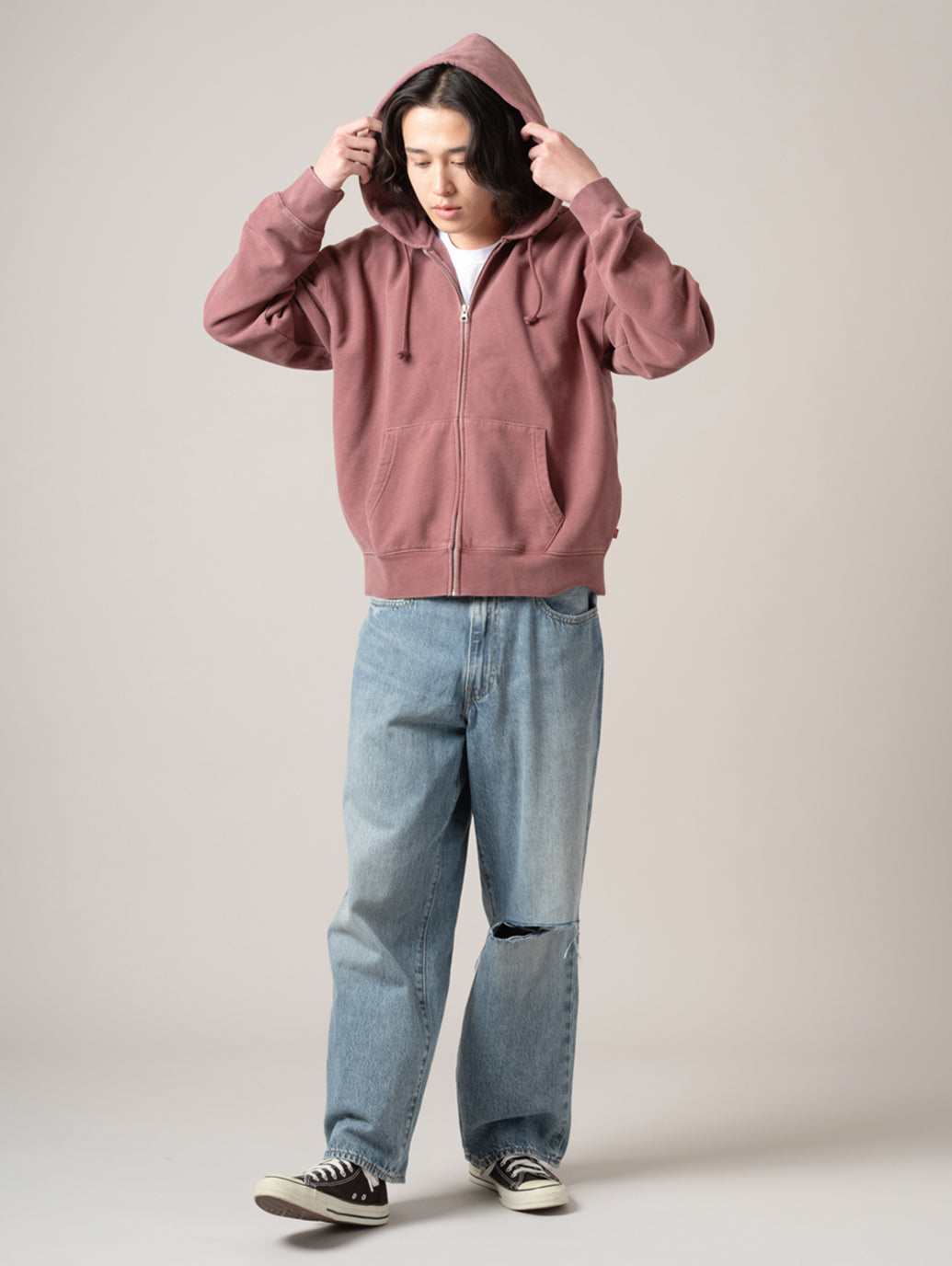 HAYES BOXY フルジップ スウェットシャツ