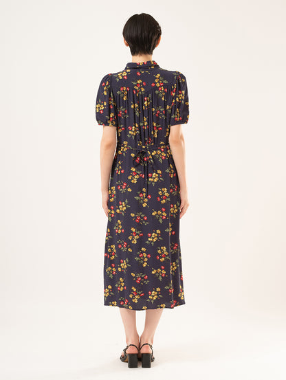 Rosa ショートスリーブ ミディカラー ドレス