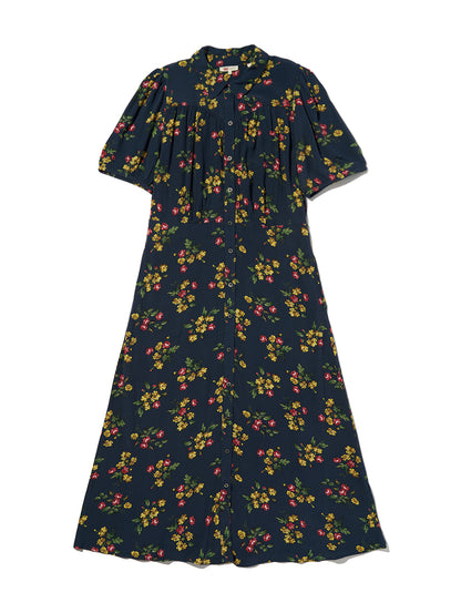 Rosa ショートスリーブ ミディカラー ドレス