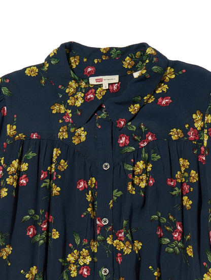 Rosa ショートスリーブ ミディカラー ドレス